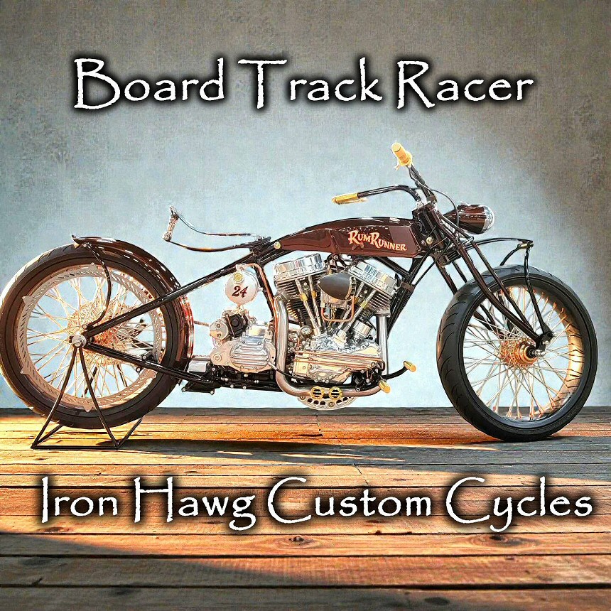 Board Track Racer Bobber Build by Iron Hawg Custom Cycles Hazleton PA